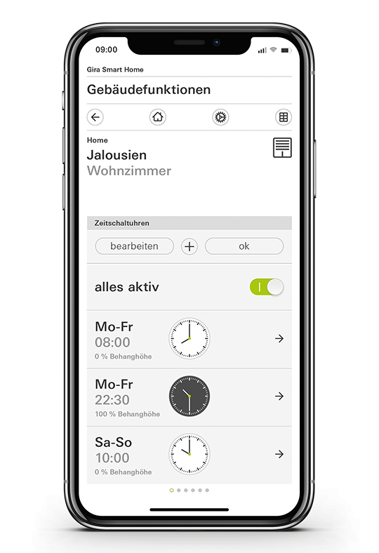 Gira Smart Home App Zeitschaltuhr 