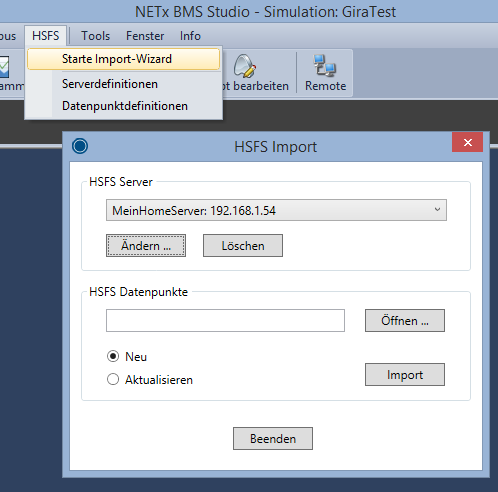 HomeServer Import