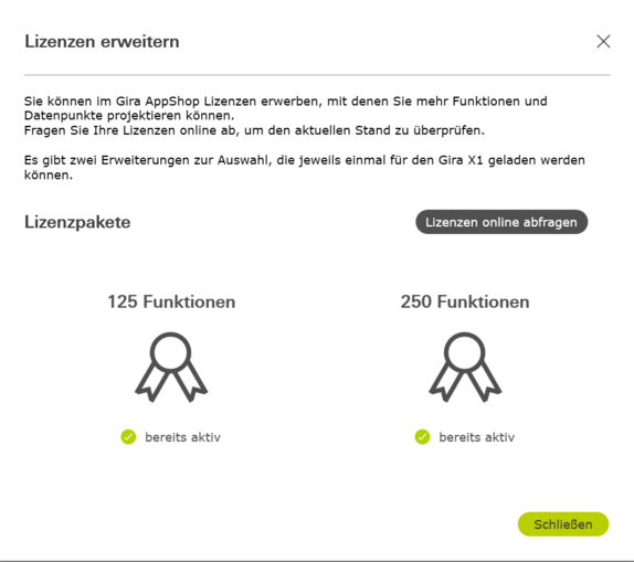Gira X1 Softwareerweiterung 125 Funktionen